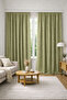 Linen Look Blackout Light-Proof Extra Foam Single Panel Living Room Background Curtain Cream