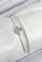 Stylish Brass Zircon Stone Swan Model Silver Color Women's Bracelet Teachers Mothers Valentine's Day Gift