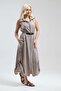 Women's Beige Pocketed Sleeveless Zipper-Back Buckle Modal Fabric Dress - 4