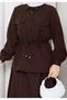 Women's Two-Piece Set with Skirt, Shirt, and Pocket Detail - 7