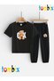 Okayi Printed T-Shirt and Sweatpants (Sweatpants with Pockets) Children's Top and Bottom Set