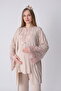 Wide Lace Sleeve Robe and 3-Piece Nursing Pajama Set – Premium Maternity Collection - 3
