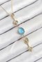 Stylish Brass Chain Blue Gold Color Zircon Stone Y Necklace Teachers Mothers Valentine's Day Gift
