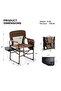 Folding Camping Chair with Side Table Portable Outdoor Chair Heavy Duty 300lbs - 2