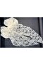 Luxury Pearl-Embroidered Large Multi-Layered Bow Vintage Lace Tulle Pendant Clip-On Clasp Cream White - 4