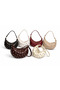 White Color Staple Gold Stone Detailed Soft Leather Women's Shoulder Bag (30Cm*18Cm) - 4