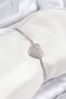 Stylish Brass Zircon Stone Heart Model Silver Color Elevator Women's Bracelet Teachers Mothers Valentine's Day