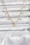 Stylish Brass Gold Color Zircon Stone Pole Star Model Women's Necklace Teachers Mothers Valentine's Day