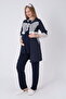 Maternity Pajamas Dressing Gown 3-Piece Set Polka Dot Lace Sleeves Buttoned Breastfeeding Cotton Viscose Maternity Set