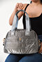 Veneto Women's Parachute Fabric Stripe Detailed Inflatable Daily Shoulder Bag