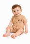 Sweet Baby Boy Dog Embroidered Style Ribbed Overalls Summer Shorts Overalls - 2