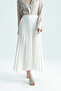 Pleated Crepe Maxi Length Skirt with Elastic Waist - 2