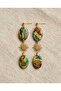 Green Black Galaxy Polymer Clay Handmade Earrings (Stainless Steel Hardware) - 2