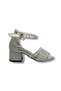 7656-26 Glittery Stripe Stone Heeled Girls' Sandals - 2