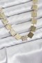 Stylish Square Plate Model Gold Color Women's Necklace Teachers Mothers Valentine's Day Gift