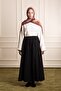 Drawstring Plain Cotton Skirt Black - 2