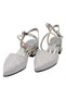 Silver Stone Silvery Low Heel Women's Shoes - 4