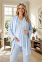 New Season Blue Shawl Collar Buttoned Summer Jacquard Short Sleeve Maternity Pajama Set