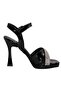 Black Patent Leather Stone Classic Heel Women's Shoes