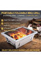Portable Foldable BBQ Grill 30x17cm Stainless Steel Charcoal Grill for Camping Picnic - 2