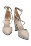 Beige Women's 8 cm Thick Heeled Shoes - 4