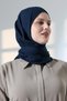 Women's Hijab Bamboo Cashmere Shawl, Non-Ironing Natural Hijab Headscarf (75X180 cm) - Navy Blue