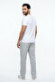 Men's Baggy Cut, Elastic Waist, Wide Leg, Pique Fabric, Comfortable Fit Pants - 2
