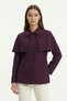 Plum Cloak Detailed Buttoned Jacket 7687 - 2