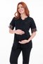 New Season Black Braided Jacquard Lace Design Cotton Maternity Pajama Set 3-Piece Pajama Set - 2