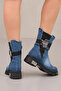 Women's Denim Boots Summer Metal Detail Orthopedic Insole - 2