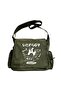 Vintage Sweet Cute Cat Printed Unisex Khaki Messenger Bag