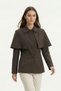 Brown Cloak Detailed Buttoned Jacket 7687