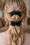 2 Pieces of Stone-Encutured Tulle Rubber Clips