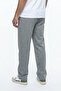 Men's Gray Baggy Cut, Elastic Waist, Wide Leg, Pique Fabric, Comfortable Fit Pants - 4