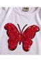 Butterfly Detail Sequined Basic T-Shirt for Girls Suitable for April 23Rd Shows and Celebrations - 4