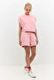 Crew Neck Short Sleeve T-Shirt with Ribbed Hem - 4