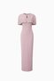 Women's Powder Color Slim Fit Jacketed Stoned Long Promise Engagement Wedding Evening Dress - 7
