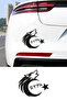 Turkish Motif Bozkurt Moon Star Sticker - Turkish Flag Car Motor Sticker 15X13Cm