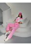 Women's White-Pink Shoulder Strap Detailed Top and Bottom Set - 5