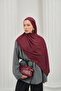 Wave Pattern Cotton Ayrobin Jacquard Shawl Women's Dark Burgundy Plum - 2