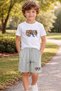 Boy's Multi-Colored Printed Trendy Summer Shorts Set