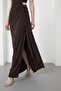 Women's Brown Halter Neck Accessory Detail Long Evening Dress - 4