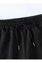 Black Women's Short Shorts - Black High-Waisted Shorts with No Visible Underwear, Oversized, Tie-Waist Black Shorts - 4