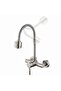 Wall-mounted stainless steel kitchen sink with rotating faucet - 2