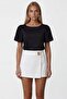 Black Boat Neck Shoulder Pleated Knitted Blouse Alc-X15452 - 4
