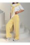 Women's White-Yellow Shoulder Strap Detailed Top and Bottom Set - 4