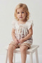 Baby Girl Muslin Flounce Strap Botanical Patterned Blouse and Shorts Set - 3