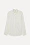 Men's Off-White Comfort Fit Linen Blend Long Sleeve Shirt