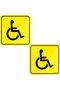 2 Pack Self Adhesive Disabled Handicap Car Sticker, Reflective Vinyl Decal Sign 15x15cm (Yellow)