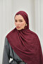 Wave Pattern Cotton Ayrobin Jacquard Shawl Women's Dark Burgundy Plum - 3